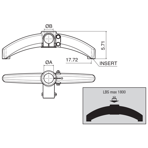 Bipod 180 deg. with Connector