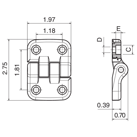 Hinge - 1.97" x 2.75"