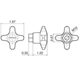 Star Knob - 4 Lobe