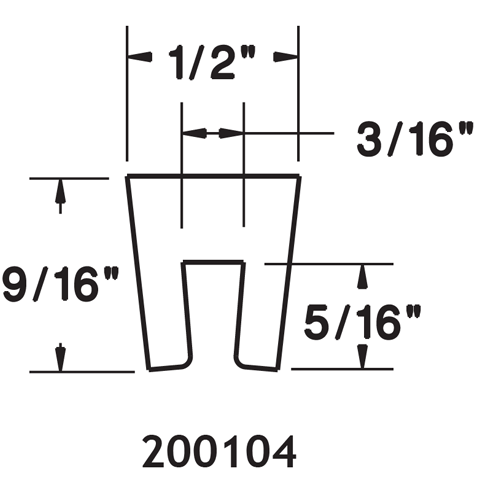 UHMW 1/2" X  9/16"  Snap On