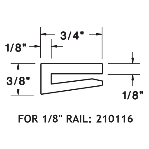 J-Leg for 1/8" Rail