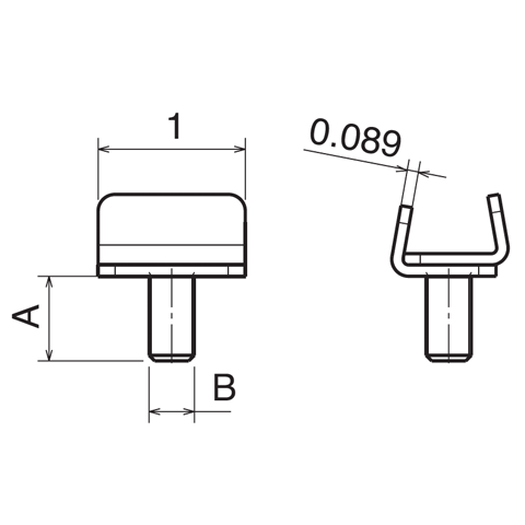 Ile Guide Clips For Guide Rails Heavy-Duty Guide Rail Clip, 5/16-18 in. Thread - Slideways Inc.
