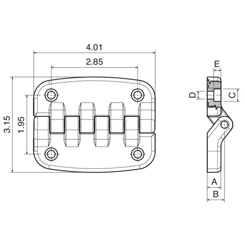 Hinge - 4" x 3.15"