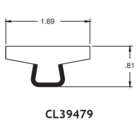 1.69" T-Top Rail - .81" High