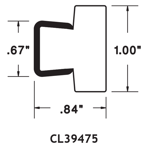 1" T-Top Rail - .84" High