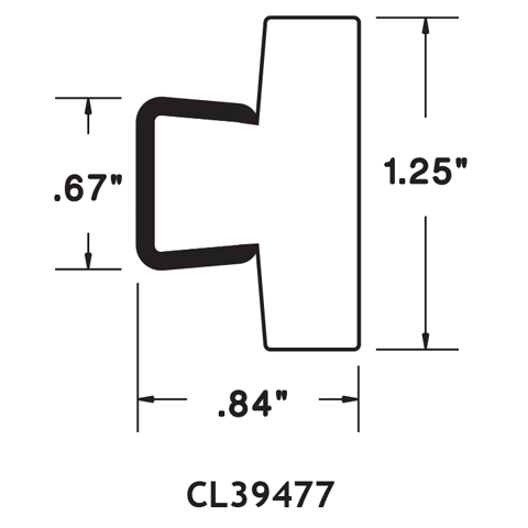 1.25" T-Top Rail - .84" High