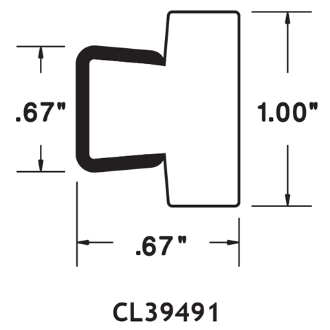 1" T-Top Rail - .67" High