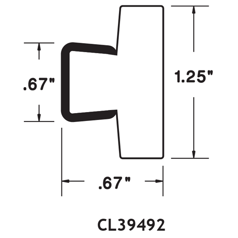 1.25" T-Top Guide Rail - .67" High