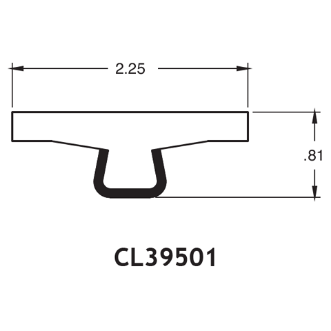 2.25" T-Top Rail - .81" High