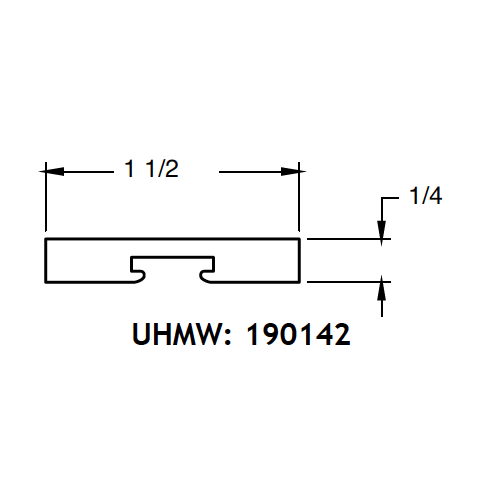 1.5" x 0.25" UHMW Guide Rail Cover