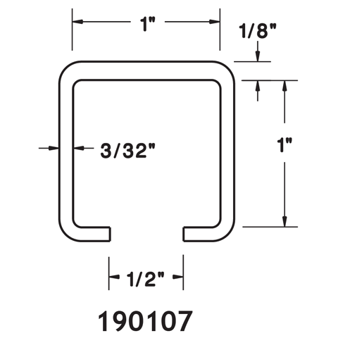 UHMW Rail/Tube Cover 1" X 1"