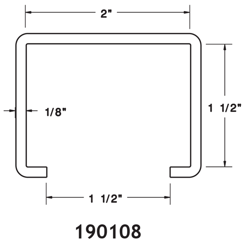 UHMW Rail/Tube Cover 2" X 1 1/2"