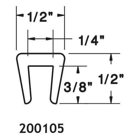 UHMW Snap-On 1/2" x 1/2"