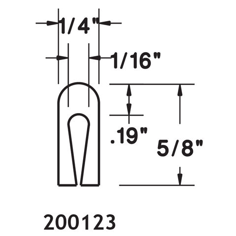 UHMW Snap-On 1/4" x 5/8"