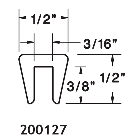 UHMW Snap-On 1/2" x 3/16"